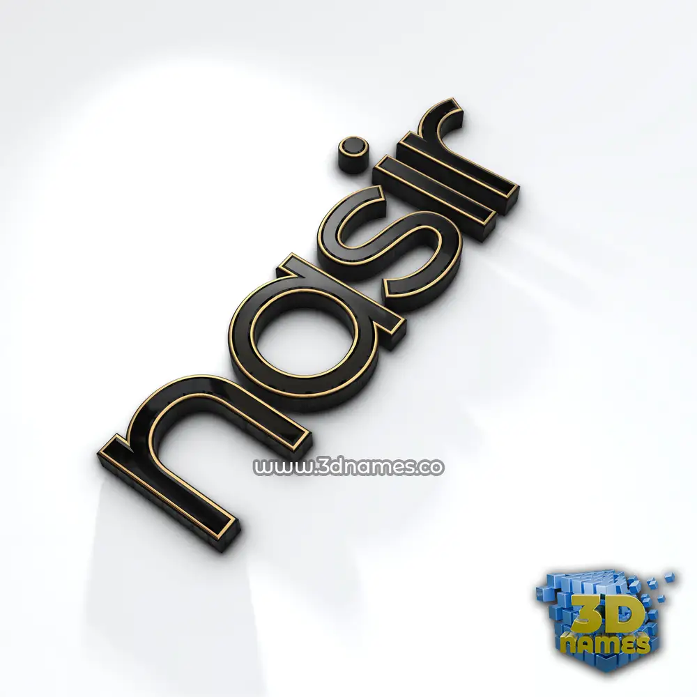 nasir in Black'n'White style - 3D name wallpaper