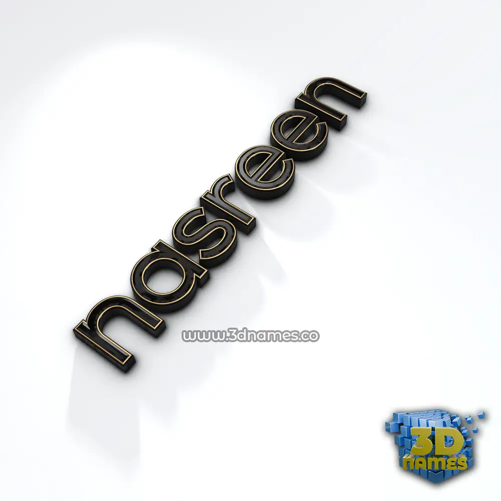 nasreen in Black'n'White style - 3D name wallpaper