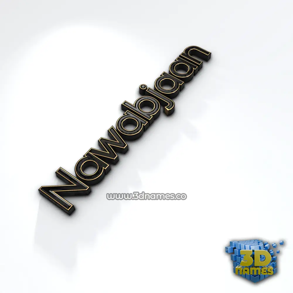 nawabjaan in Black'n'White style - 3D name wallpaper
