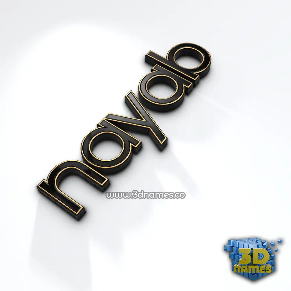 nayab in Black'n'White style - 3D name wallpaper