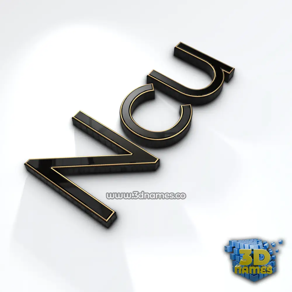 ncu in Black'n'White style - 3D name wallpaper