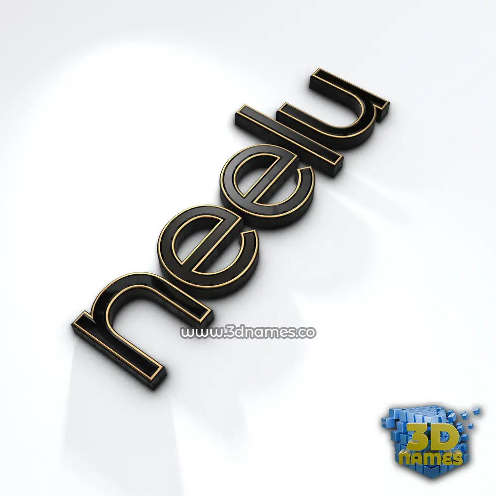neelu in Black'n'White style - 3D name wallpaper