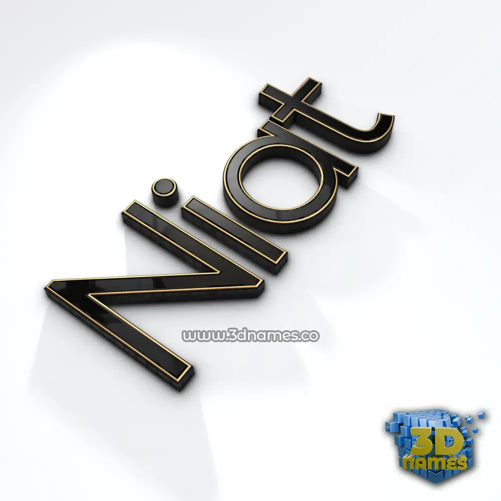 niat in Black'n'White style - 3D name wallpaper