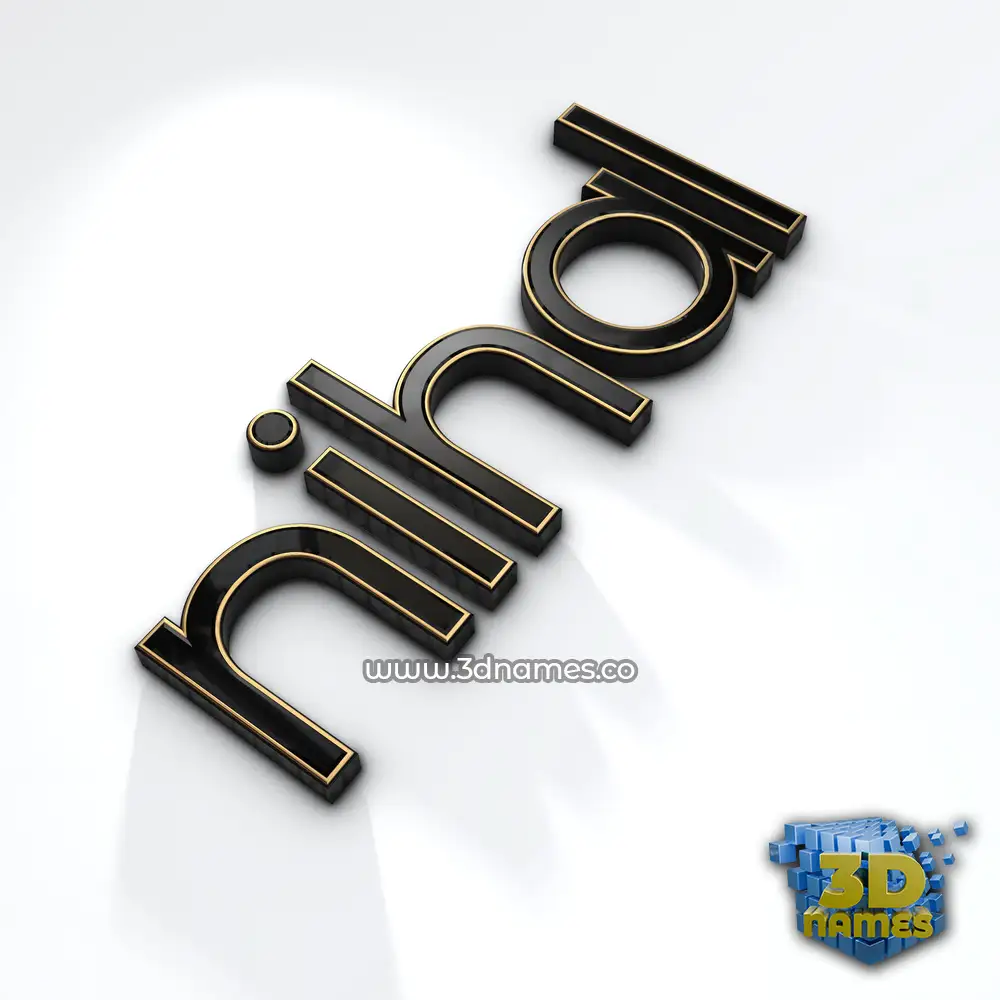 nihal in Black'n'White style - 3D name wallpaper