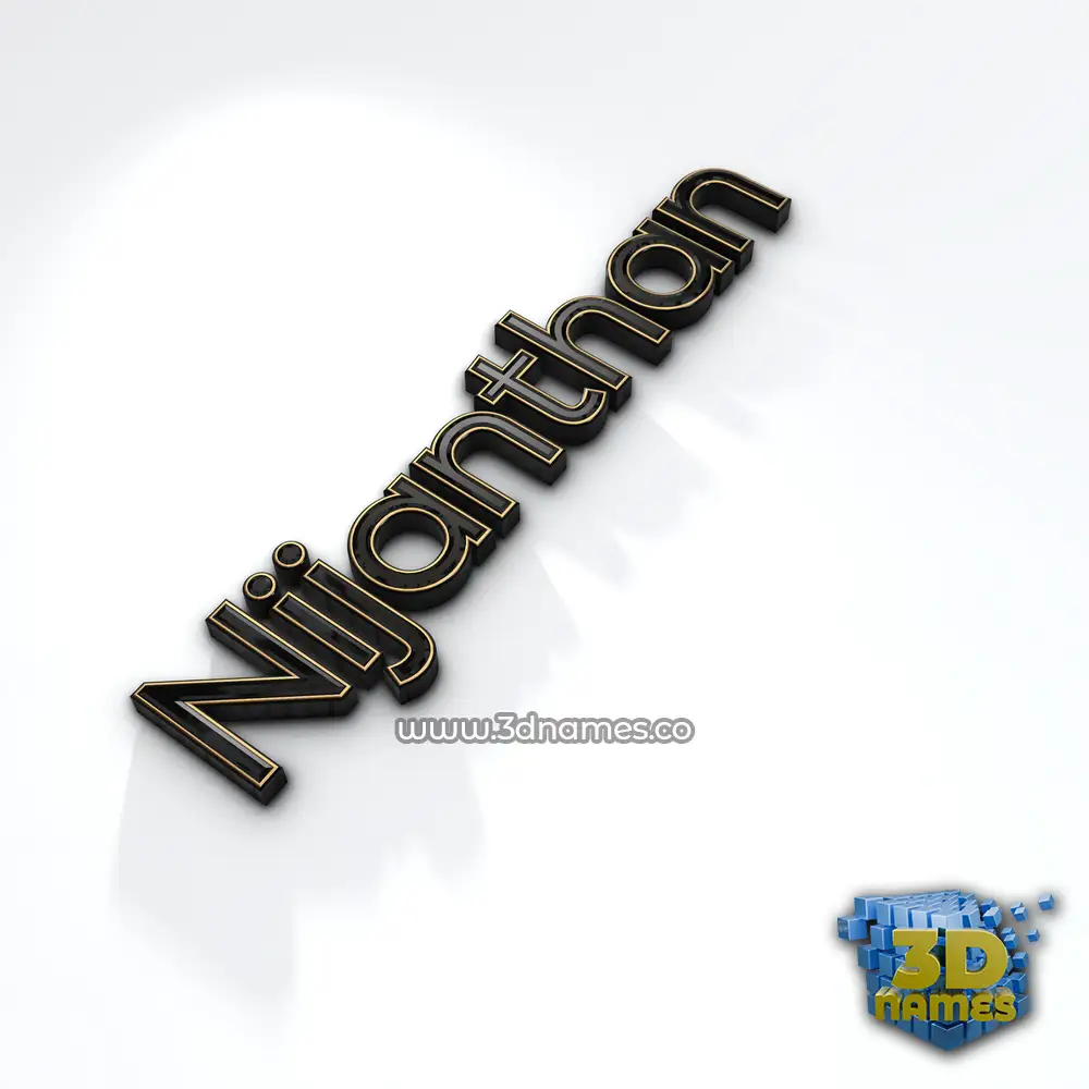 nijanthan in Black'n'White style - 3D name wallpaper