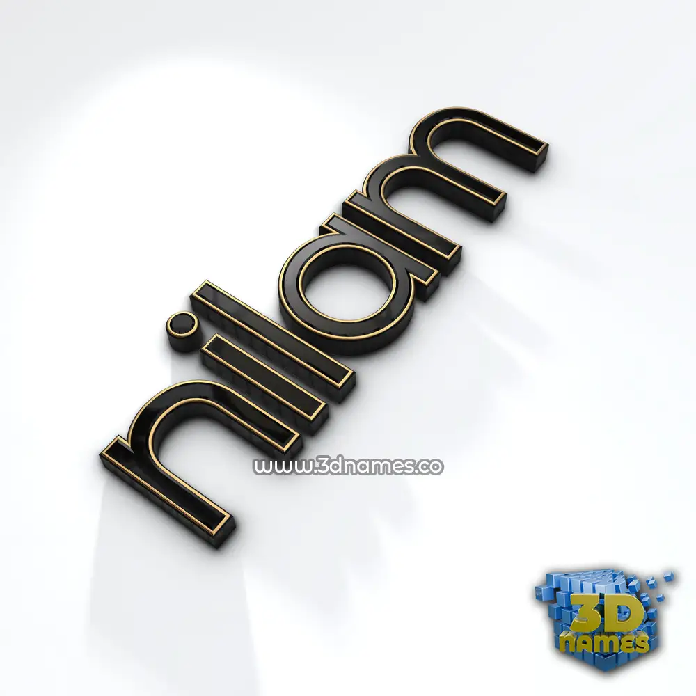 nilam in Black'n'White style - 3D name wallpaper