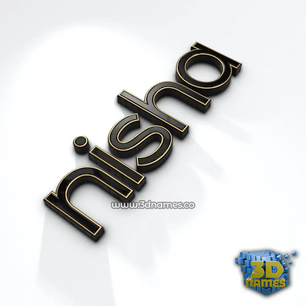 nisha in Black'n'White style - 3D name wallpaper