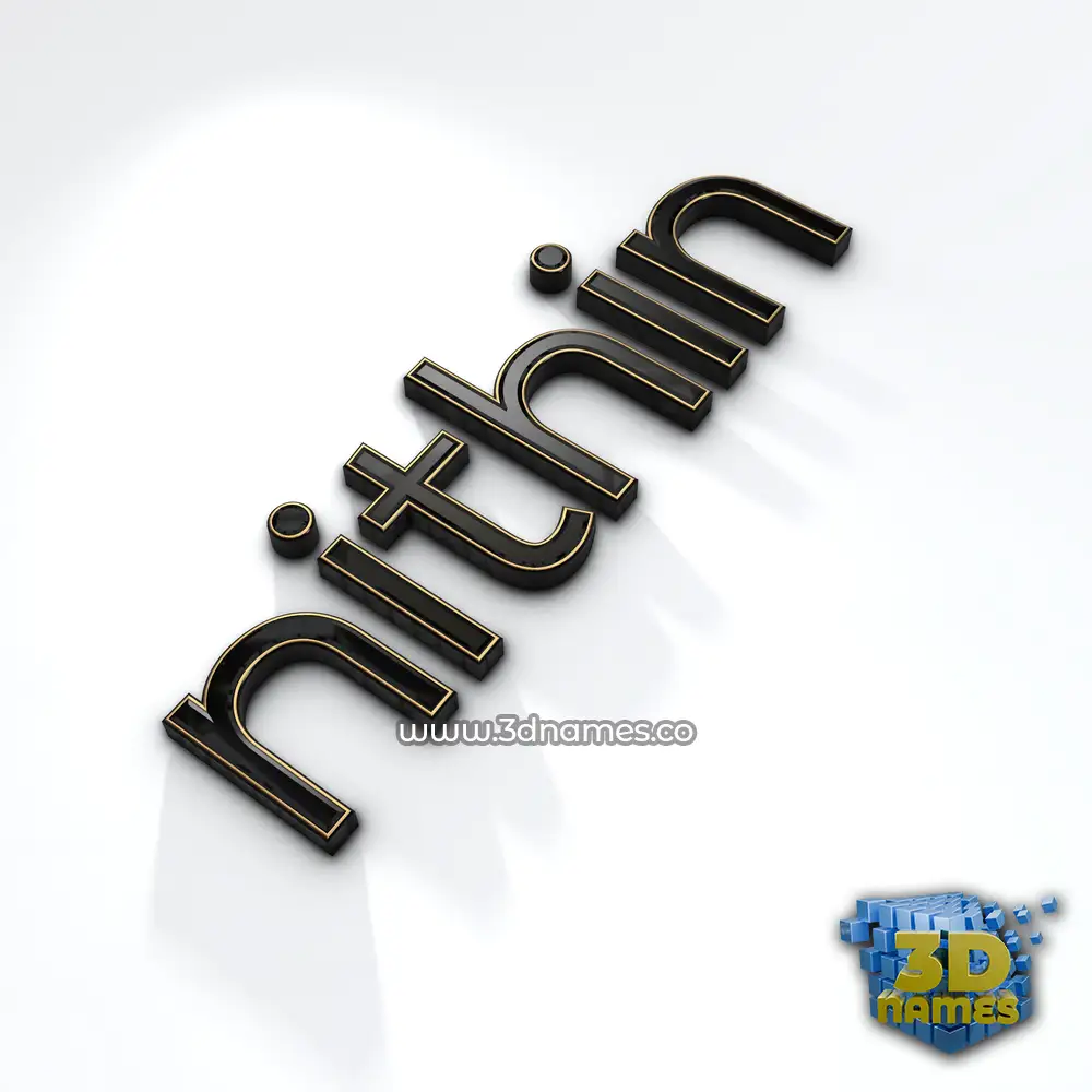 nithin in Black'n'White style - 3D name wallpaper