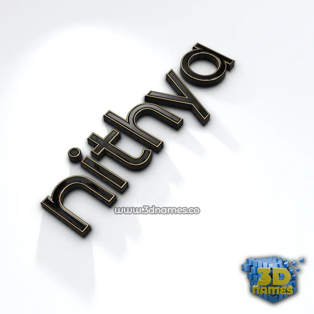 nithya in Black'n'White style - 3D name wallpaper