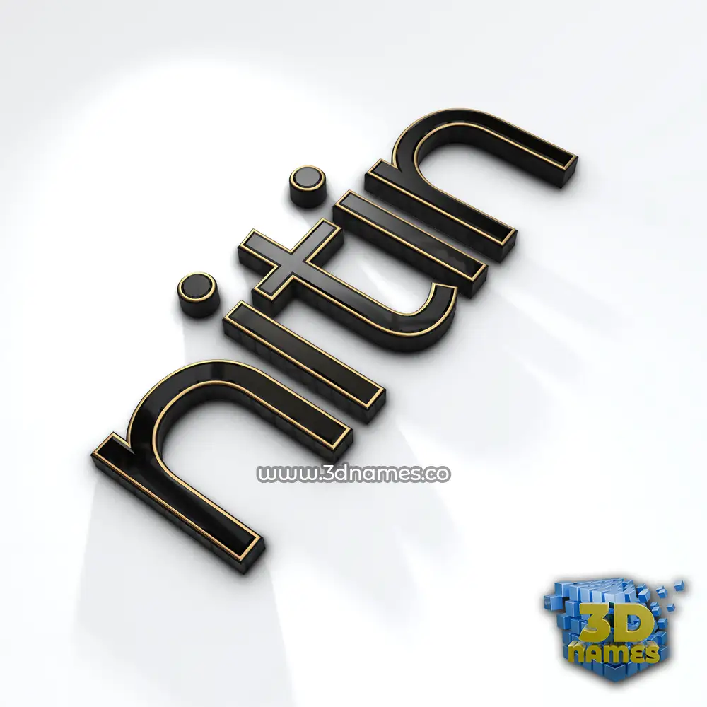 nitin in Black'n'White style - 3D name wallpaper