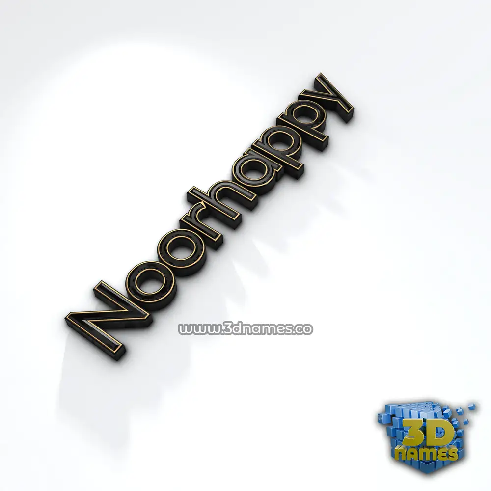 noorhappy in Black'n'White style - 3D name wallpaper