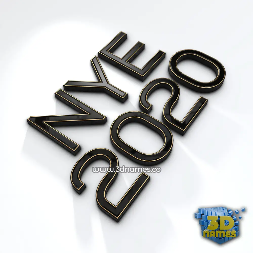nye 2020 in Black'n'White style - 3D name wallpaper