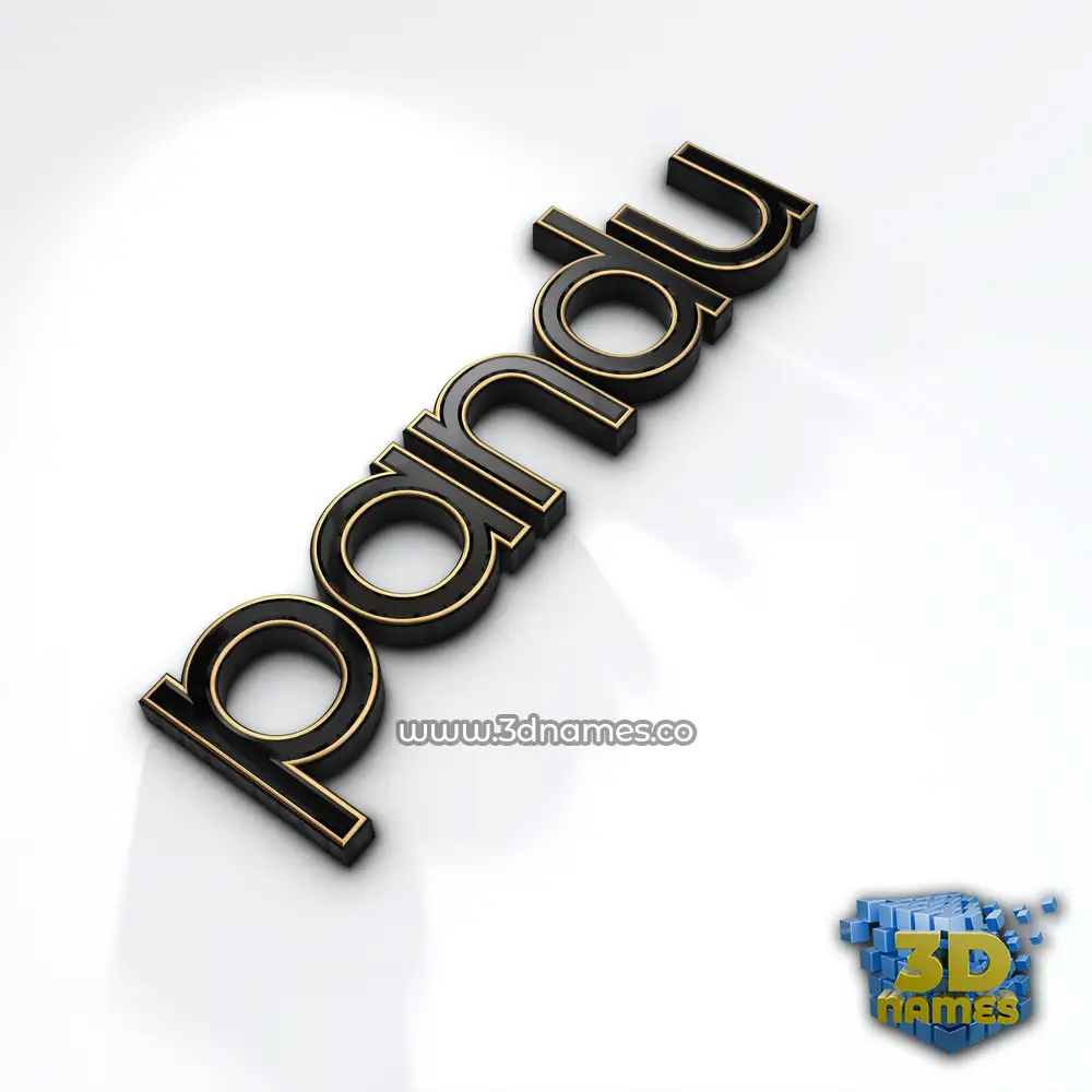pandu in Black'n'White style - 3D name wallpaper