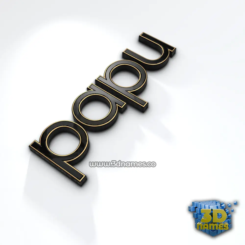 papu in Black'n'White style - 3D name wallpaper
