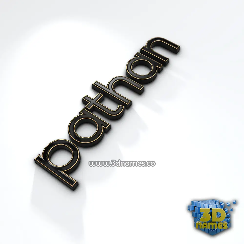 pathan in Black'n'White style - 3D name wallpaper