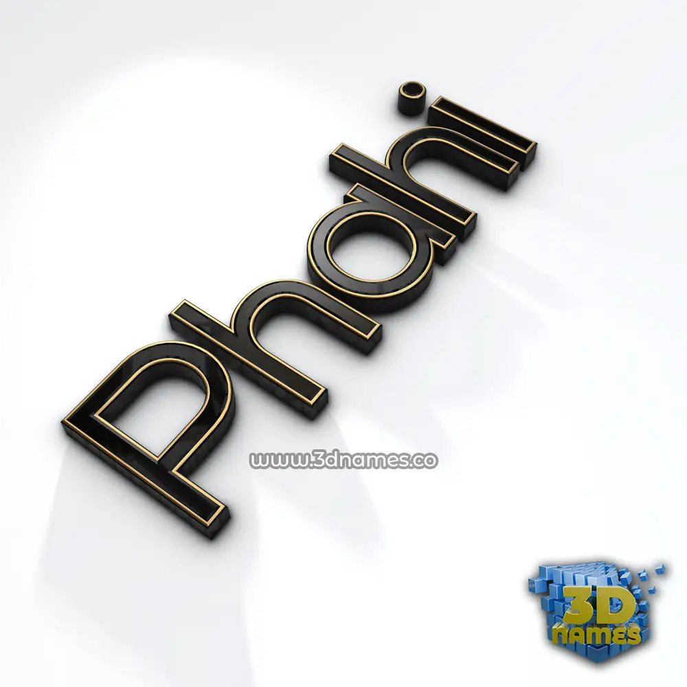 phahi in Black'n'White style - 3D name wallpaper