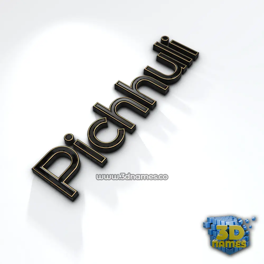 pichhuli in Black'n'White style - 3D name wallpaper