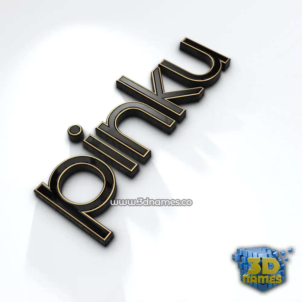 pinku in Black'n'White style - 3D name wallpaper