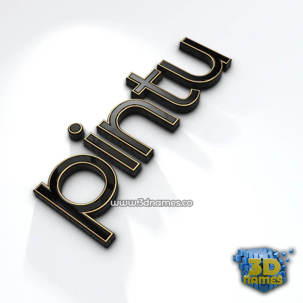 pintu in Black'n'White style - 3D name wallpaper