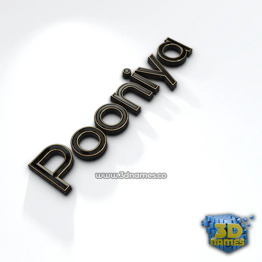 pooniya in Black'n'White style - 3D name wallpaper
