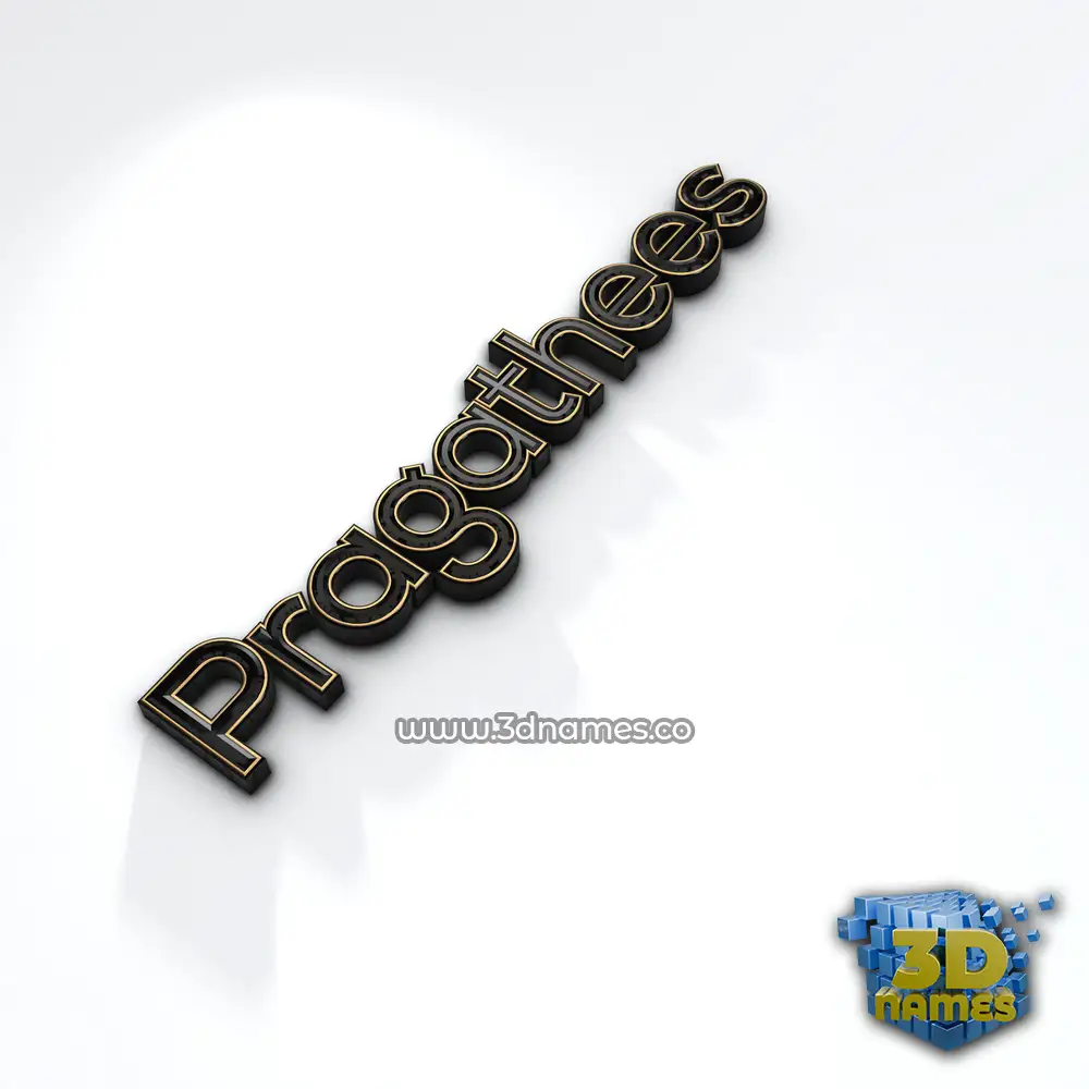pragathees in Black'n'White style - 3D name wallpaper