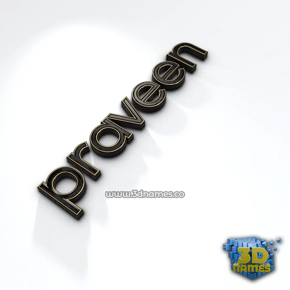 praveen in Black'n'White style - 3D name wallpaper