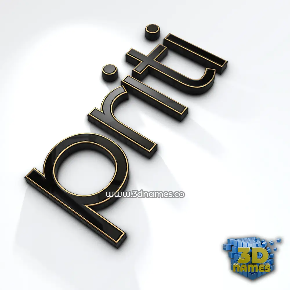 priti in Black'n'White style - 3D name wallpaper