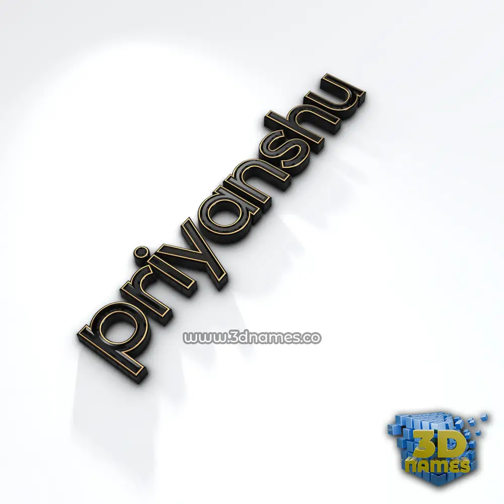 priyanshu in Black'n'White style - 3D name wallpaper