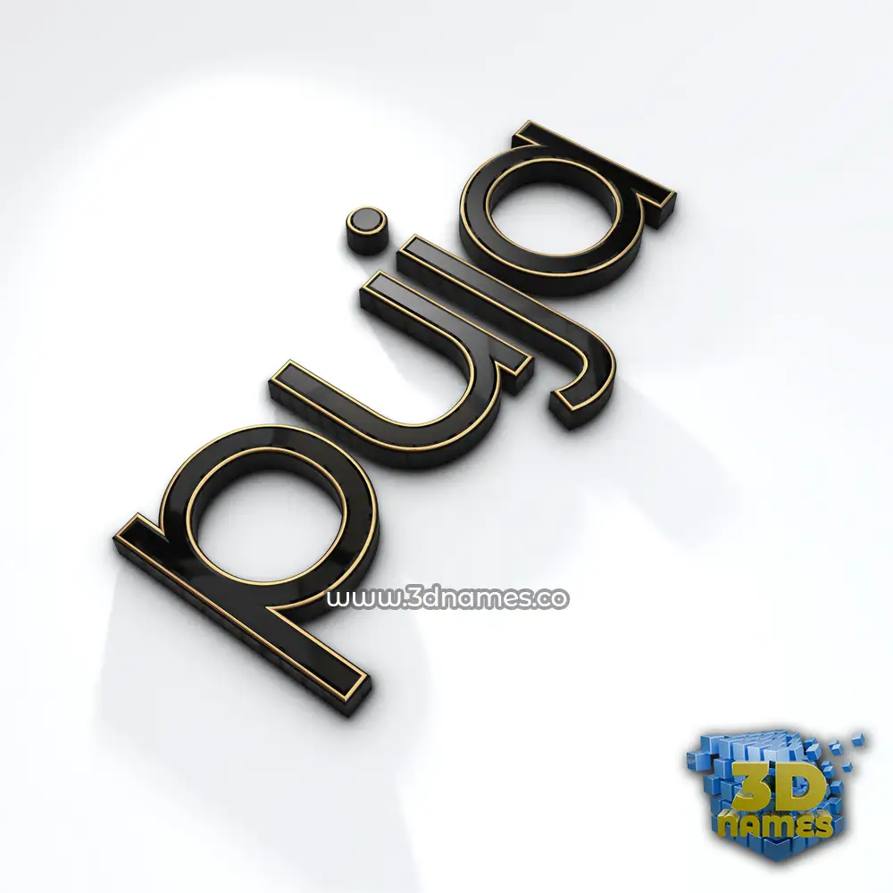 puja in Black'n'White style - 3D name wallpaper