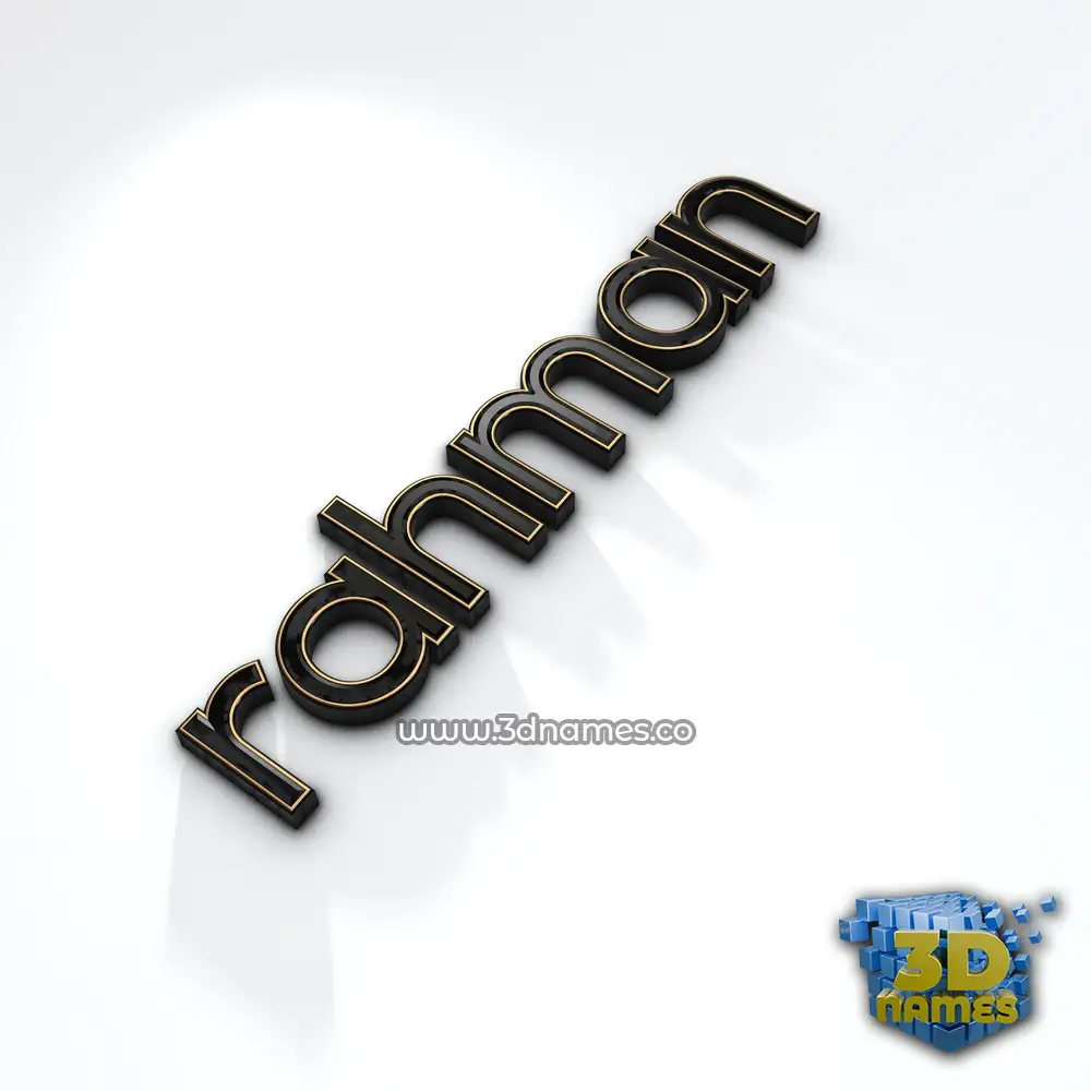 rahman in Black'n'White style - 3D name wallpaper