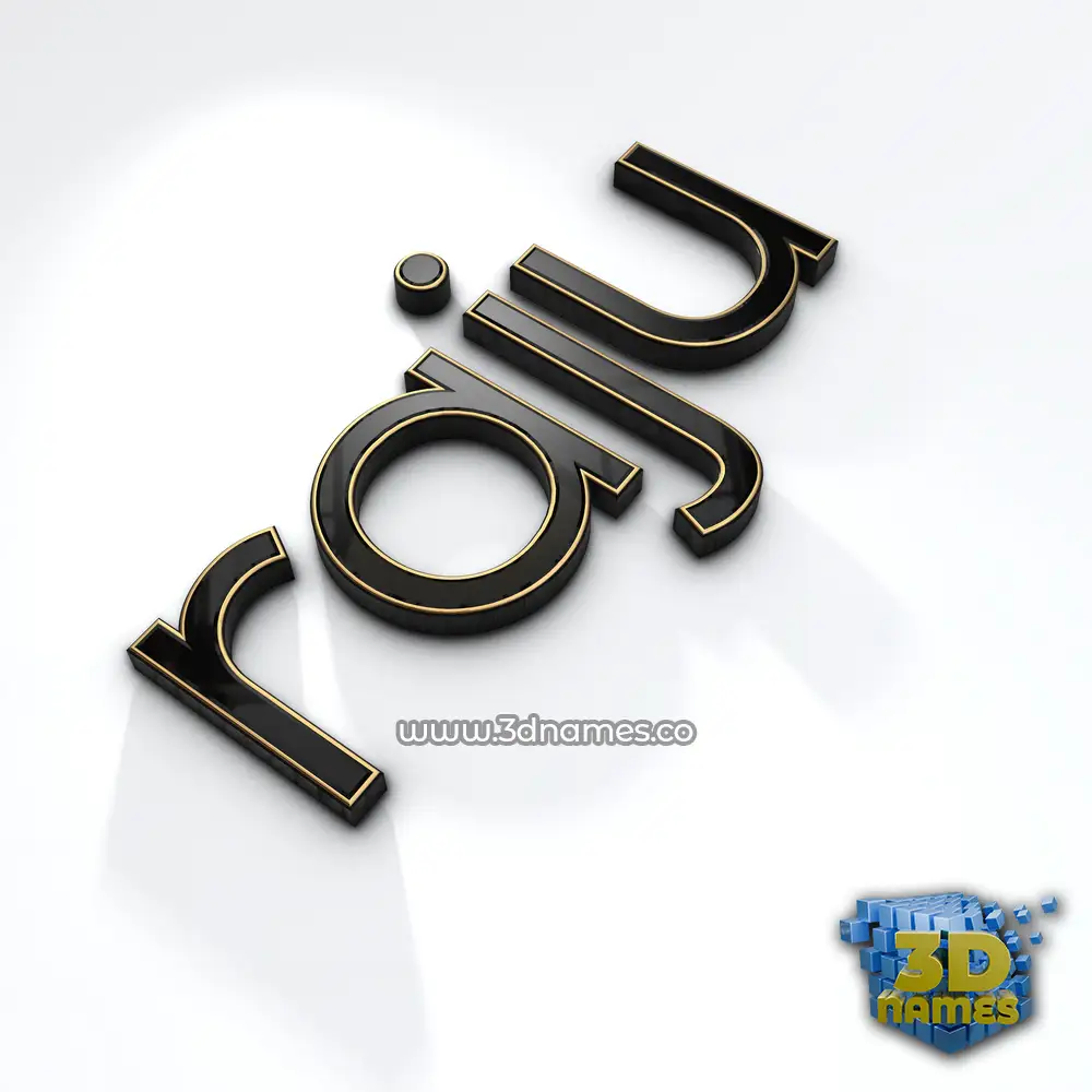 raju in Black'n'White style - 3D name wallpaper