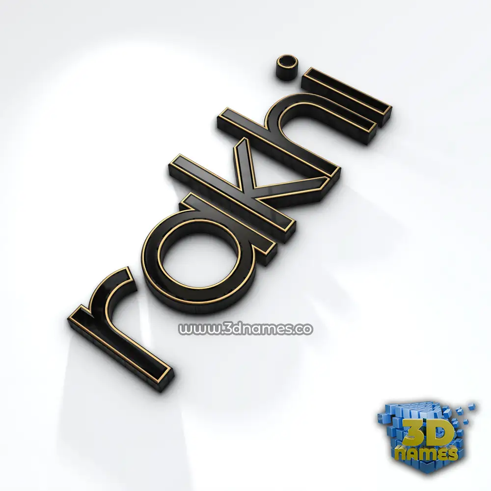 rakhi in Black'n'White style - 3D name wallpaper
