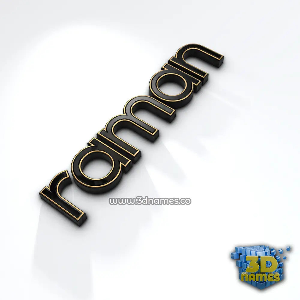 raman in Black'n'White style - 3D name wallpaper