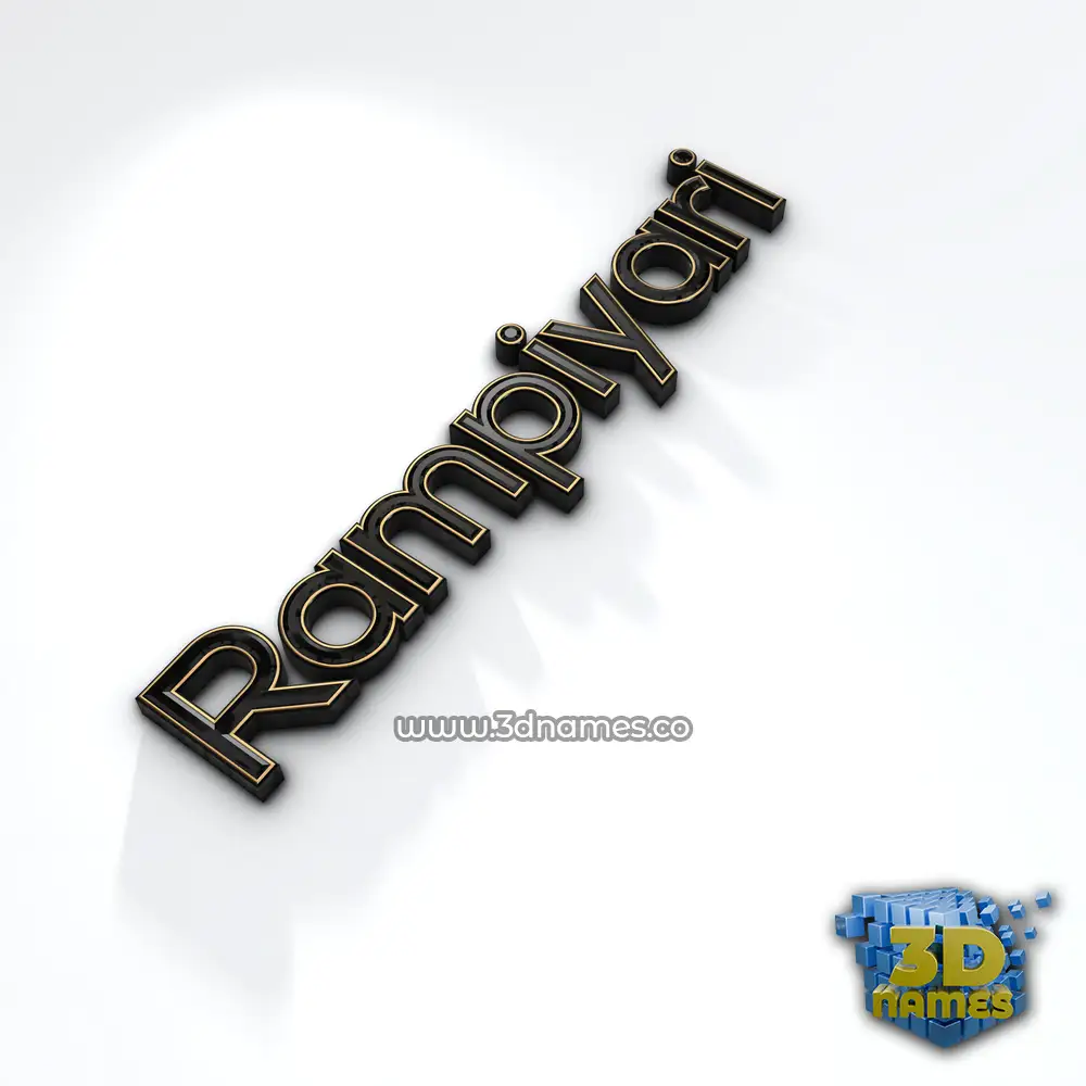 rampiyari in Black'n'White style - 3D name wallpaper