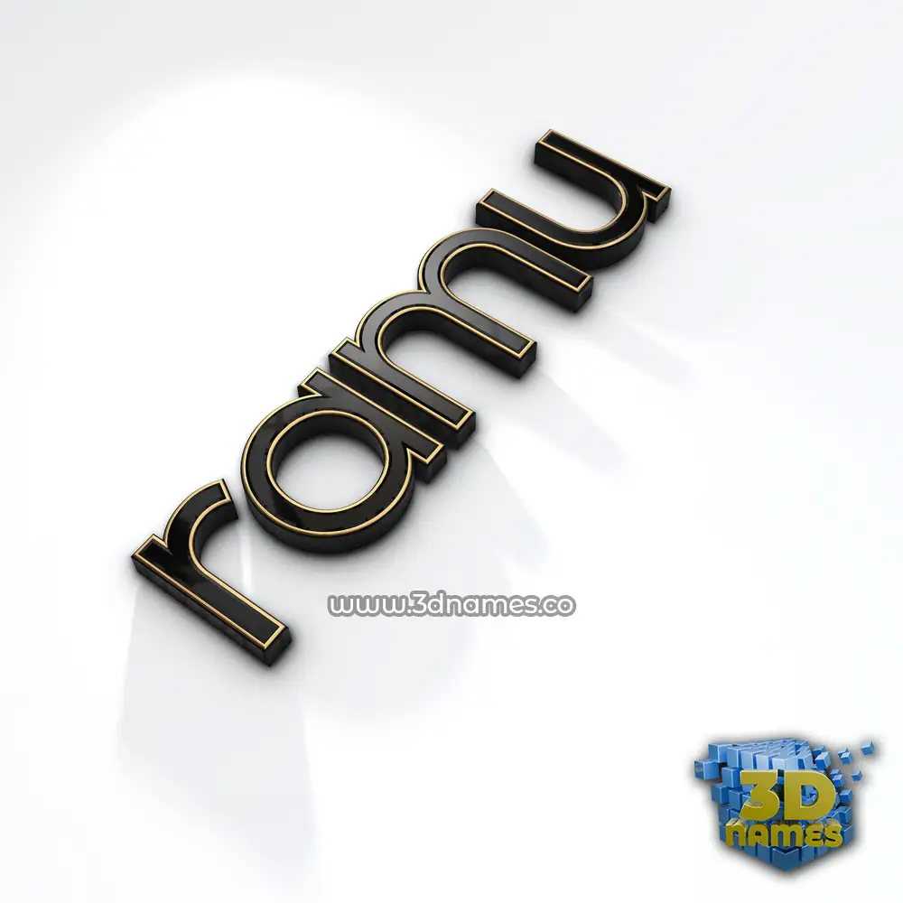 ramu in Black'n'White style - 3D name wallpaper