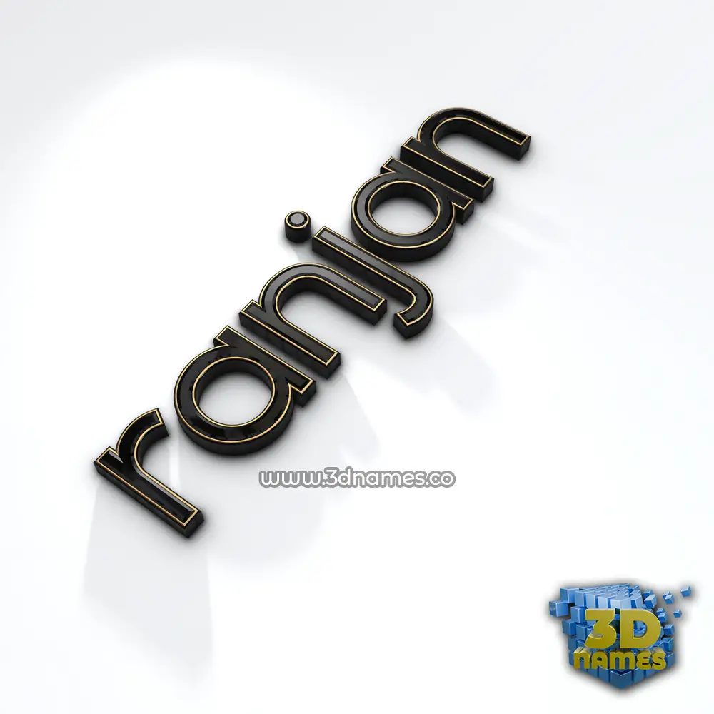 ranjan in Black'n'White style - 3D name wallpaper