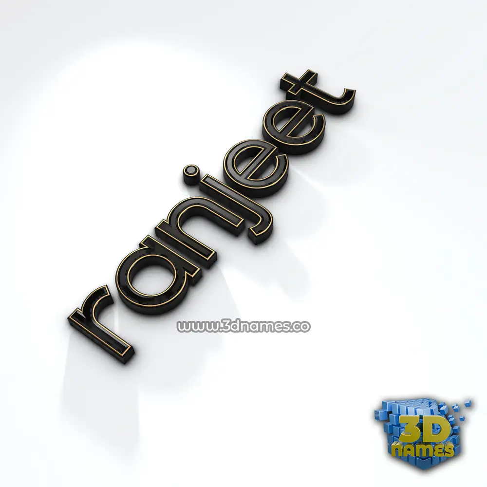 ranjeet in Black'n'White style - 3D name wallpaper