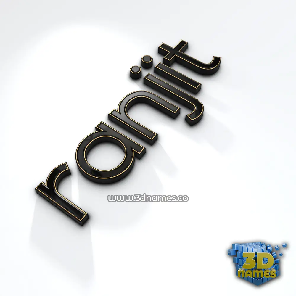 ranjit in Black'n'White style - 3D name wallpaper