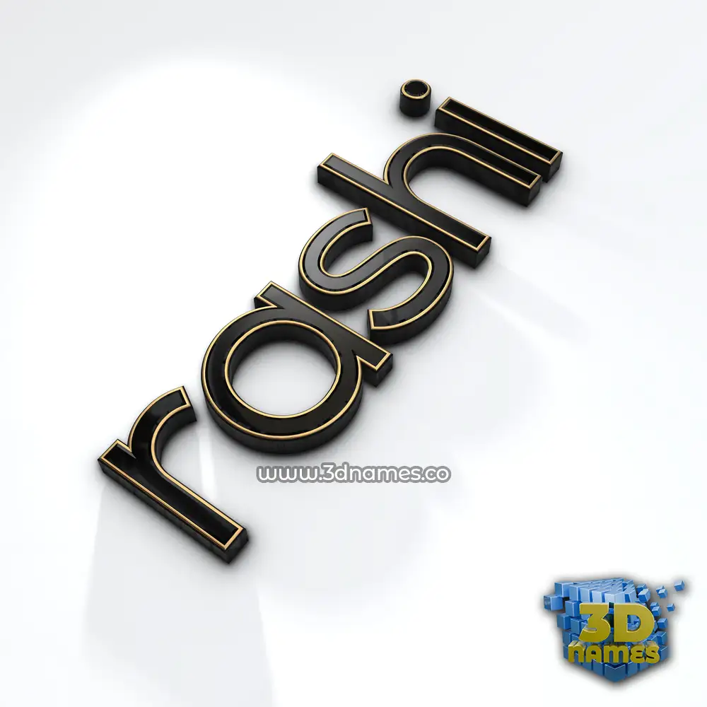rashi in Black'n'White style - 3D name wallpaper