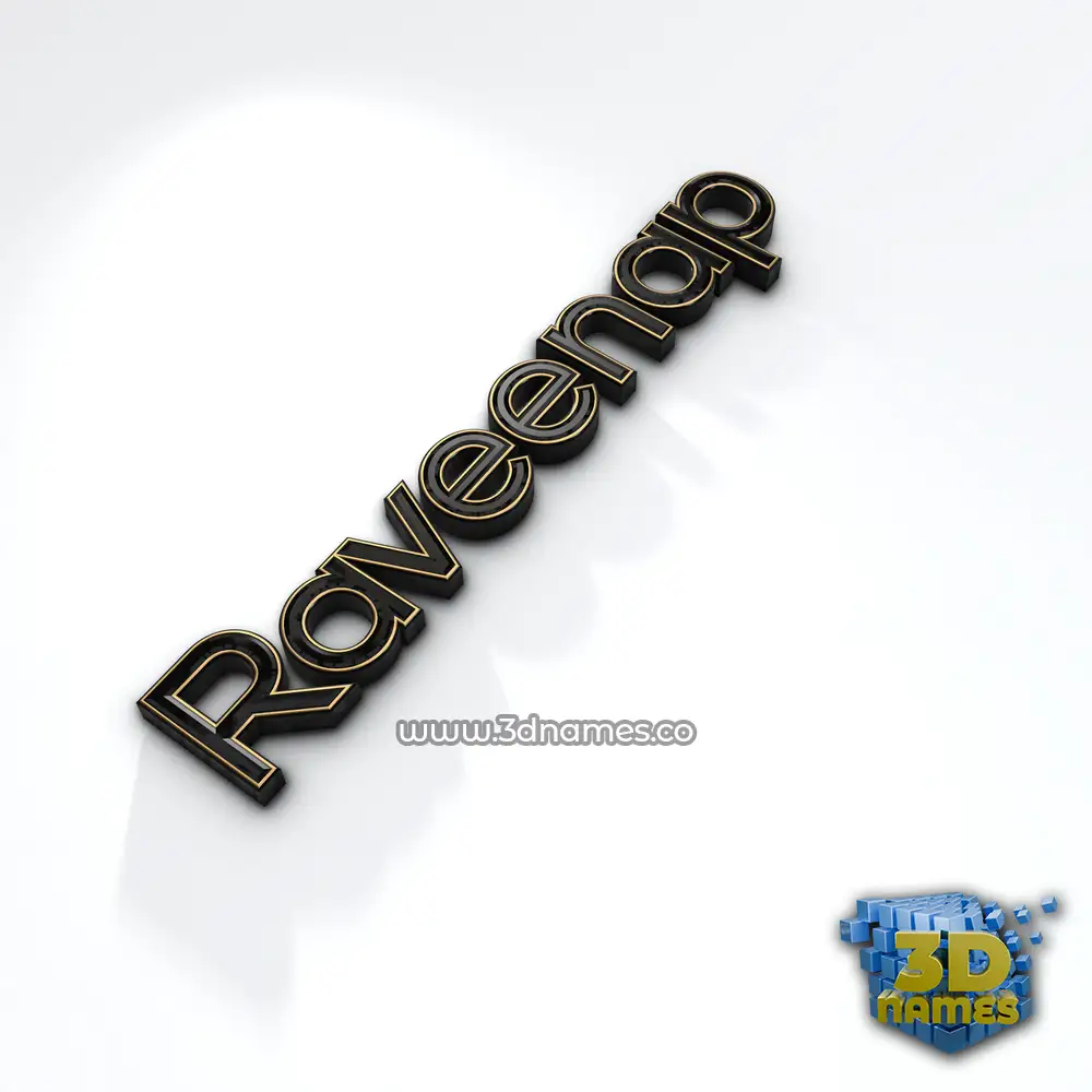 raveenap in Black'n'White style - 3D name wallpaper
