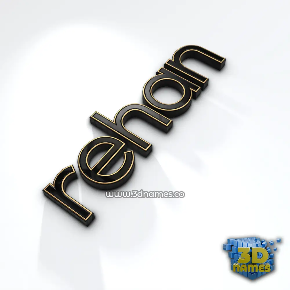 rehan in Black'n'White style - 3D name wallpaper