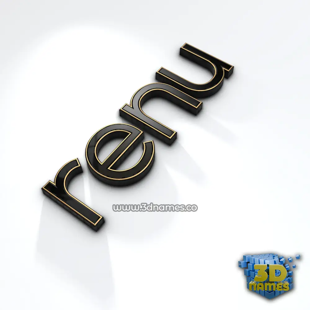 renu in Black'n'White style - 3D name wallpaper