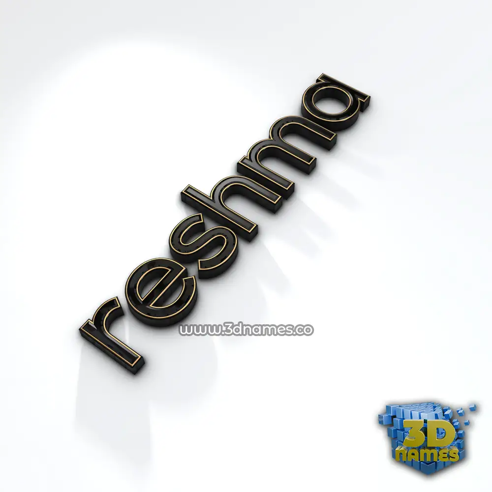 reshma in Black'n'White style - 3D name wallpaper