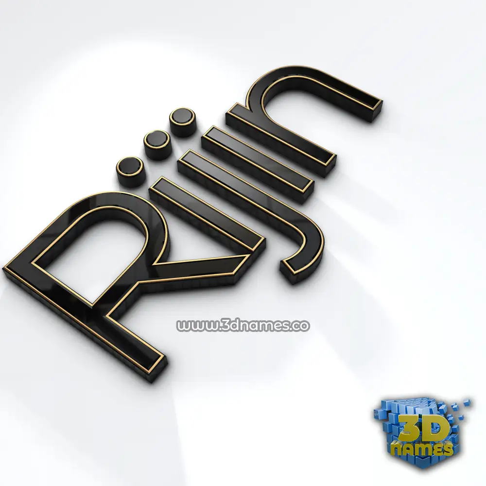 rijin in Black'n'White style - 3D name wallpaper
