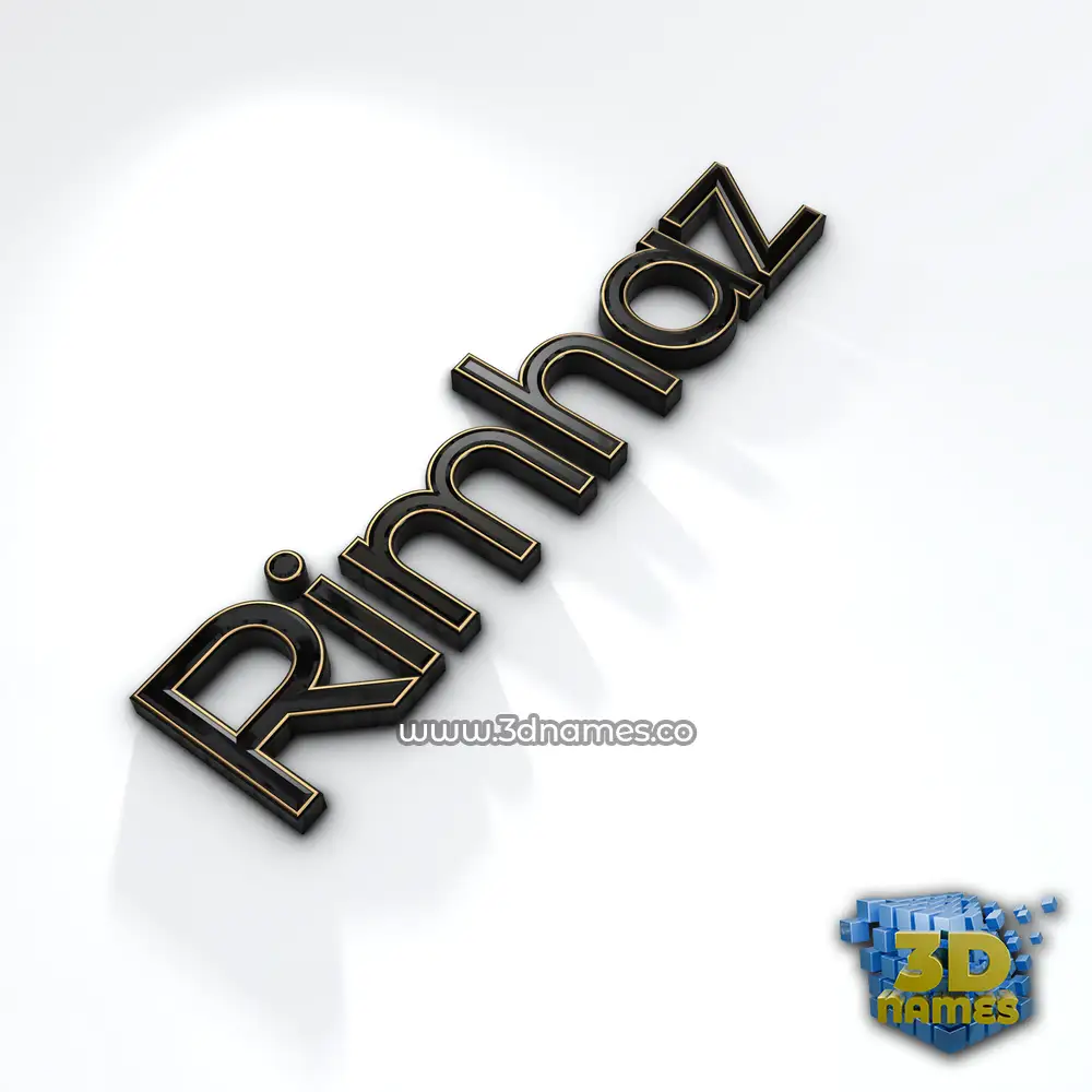 rimhaz in Black'n'White style - 3D name wallpaper
