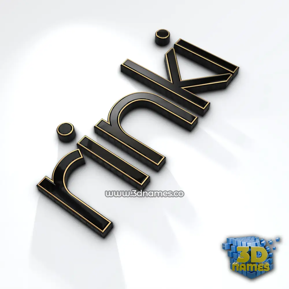 rinki in Black'n'White style - 3D name wallpaper