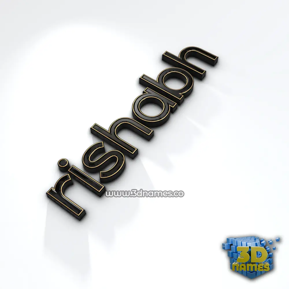 rishabh in Black'n'White style - 3D name wallpaper