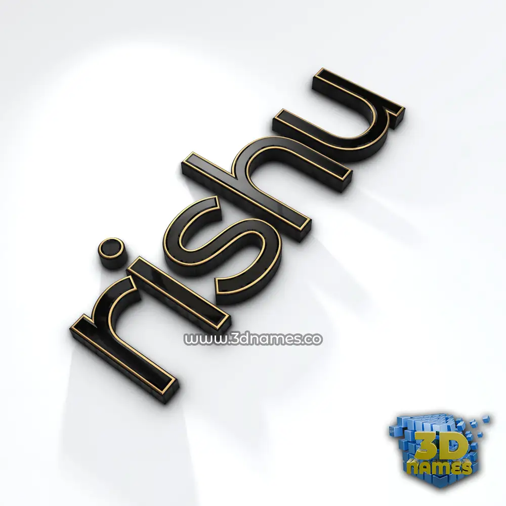 rishu in Black'n'White style - 3D name wallpaper
