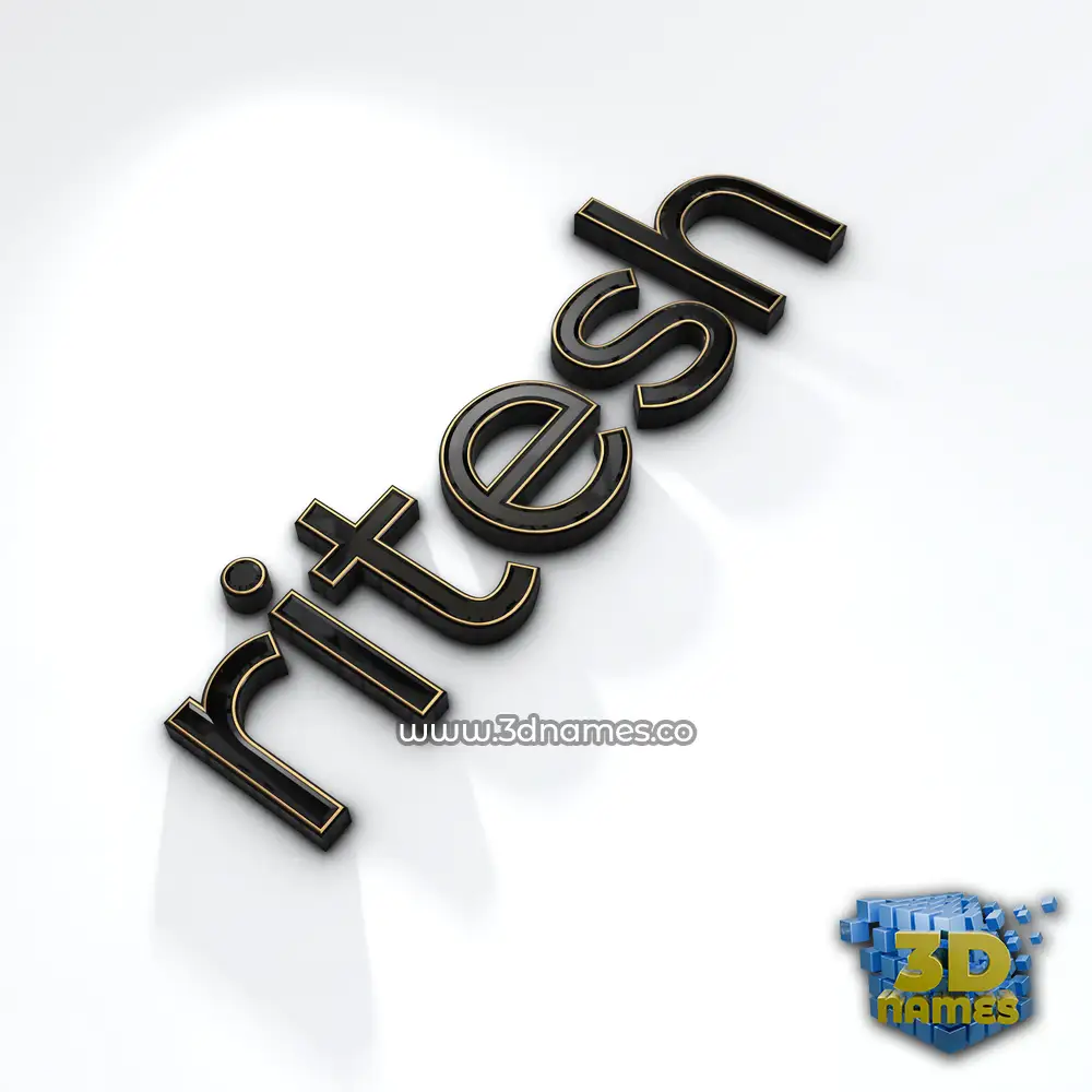 ritesh in Black'n'White style - 3D name wallpaper