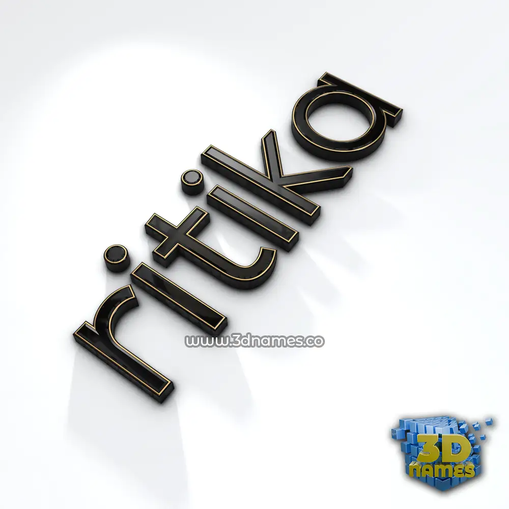 ritika in Black'n'White style - 3D name wallpaper